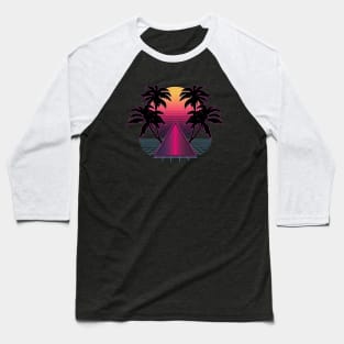 SYNTHWAVE SUN & PALMS #1 Baseball T-Shirt
